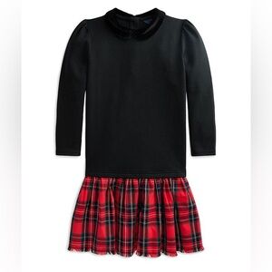 Girls Polo Ralph Lauren Plaid Skirt Ponte Dress